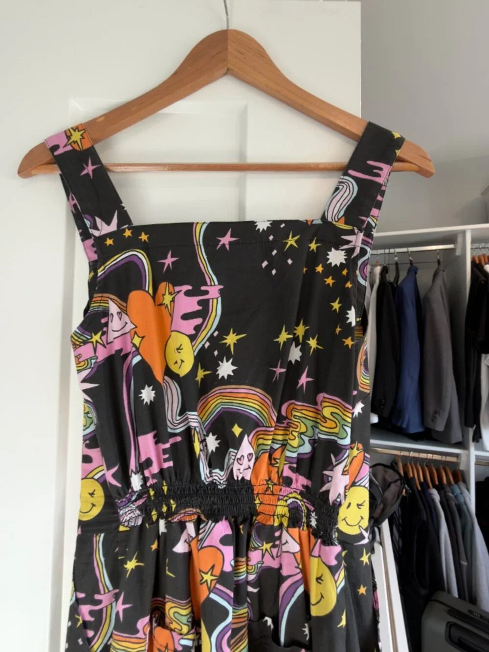 Nooworks Better Days Psychedelic Black Patterned Overalls Jumpsuit